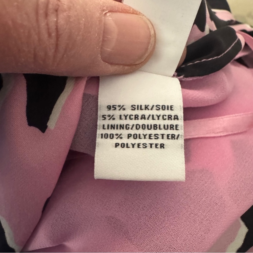 Diane Von Furstenberg Daran Dove Bloom Pink Faux Wrap Stretch Silk Dress - Picture 11 of 11